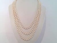 3 Row Pearl Necklace with Designer Crystal Clasp