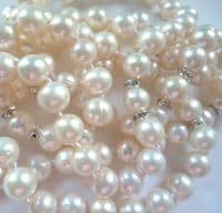 36 inch A+ Grade White Pearl Necklace