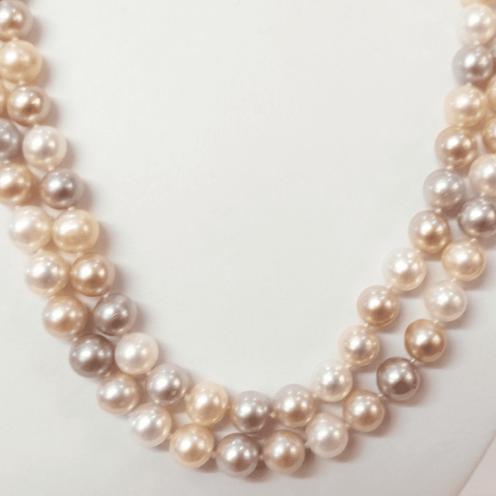 36 inches of AA Grade Multi-Colour pearls