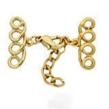 4 row 'choker' clasp in gold