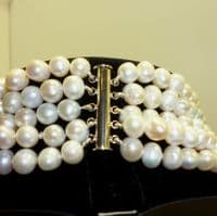 5 Strand necklace of cultured pearls