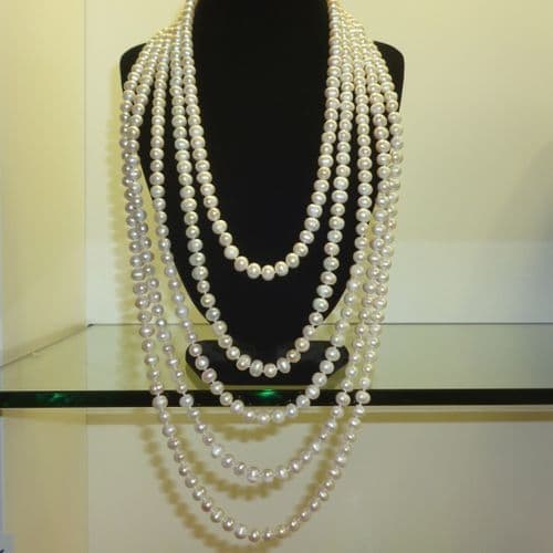 5 Strand necklace of cultured pearls