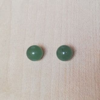7 - 8mm pale green jade studs on solid 925 Sterling silver posts