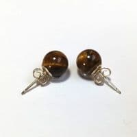 7-8mm peach-pink coral studs on 925 Sterling silver posts