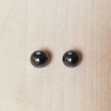 8mm haematite studs on 925 sterling silver posts