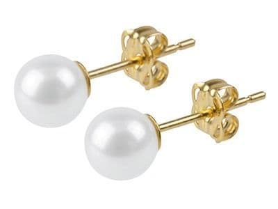 A pair of AAA grade 7 - 8mm Pearls on 9ct Gold