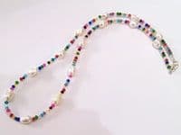 baroque pearl and crystal necklace (dark)