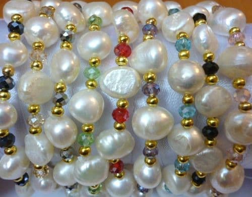 Baroque Pearl and Cut Crystal Bracelet