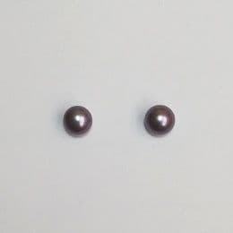 Black pearl studs (grey tone) on solid 925 Sterling silver posts