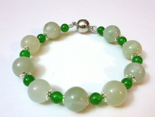 Bracelet of Light and Dark Green Jade