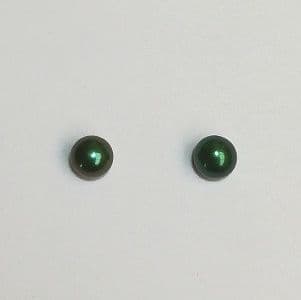 Brilliant Green Pearl Studs