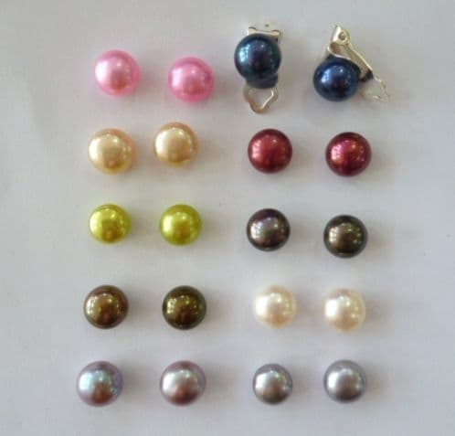 Clip-on pearls in a choice of great colours.