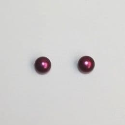 Dark Red Pearl Studs