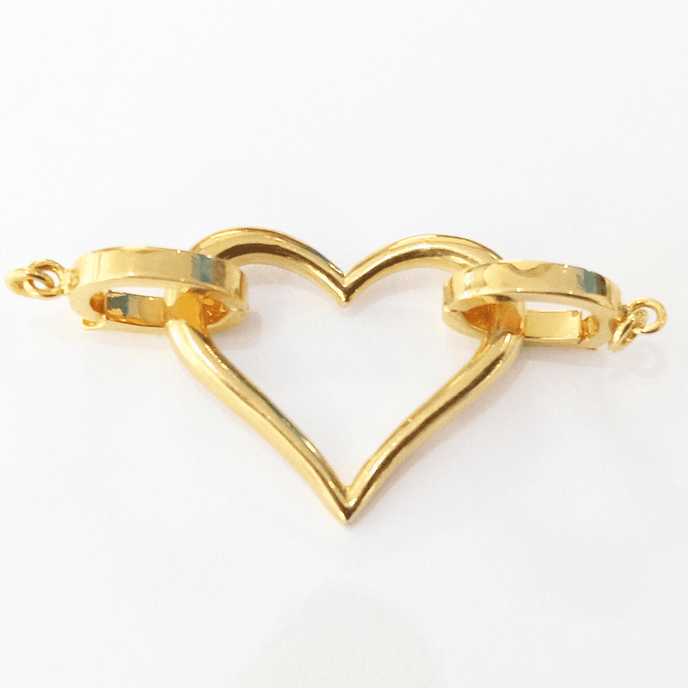 Double sided Heart clasp Gold