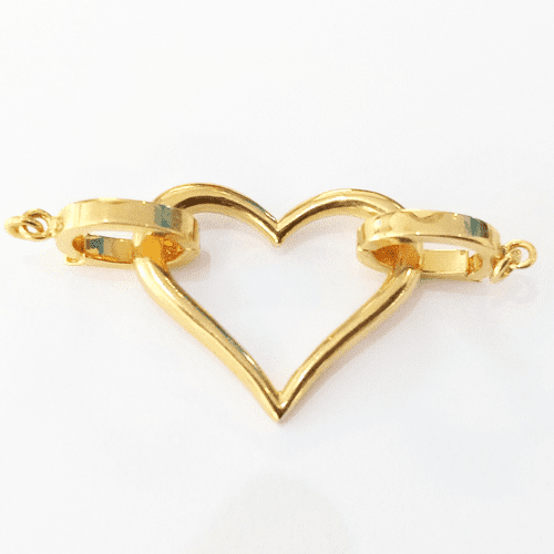 Double sided 'Heart' clasp (Gold)