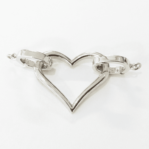 Double sided 'Heart' Clasp (Silver)
