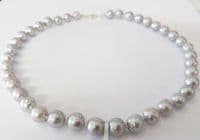Grade A grey pearl necklace