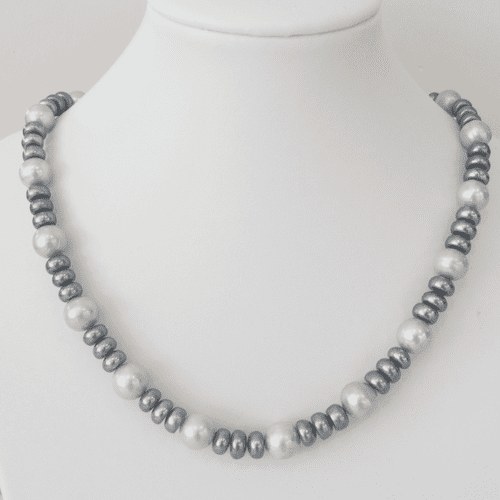 Grey/Peacock Pearl Necklace