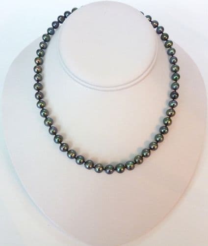 High Quality A grade Black Pearl necklace 7-8mm