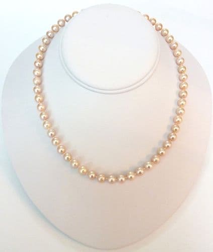 High Quality A+ grade Peach Pearl necklace 7-8mm