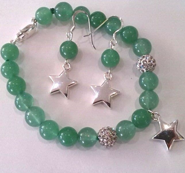 Jade Bracelet with Silver Star