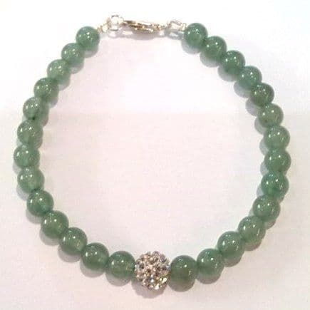 jade bracelet with sparkling crystal ball