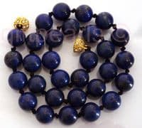 Lapis Lazuli necklace of 9-10 mm beads on an 18inch necklace.