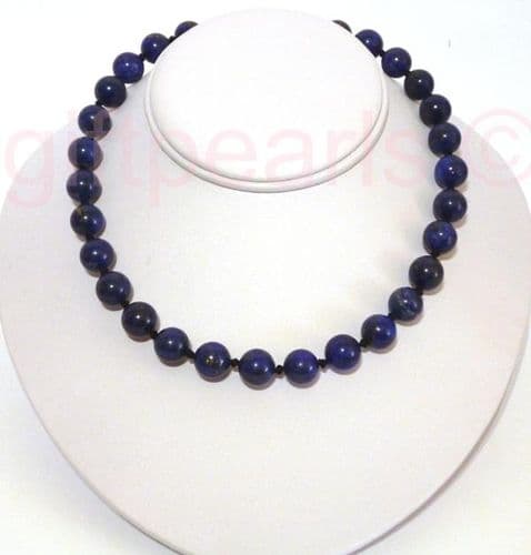 Lapis Lazuli necklace of 9-10 mm beads on an 18inch necklace.