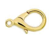 Large gold-plated 'lobster claw' clasp & ring