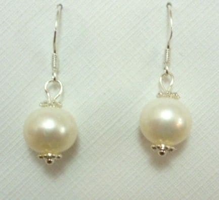 Large, Lustrous White Pearl Drops