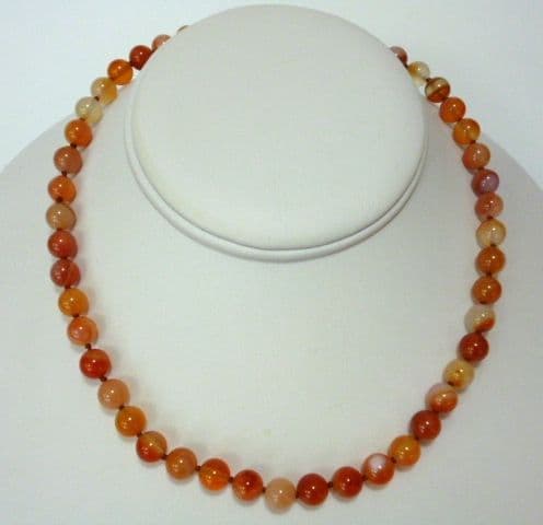 Multicoloured agate necklace (orange)