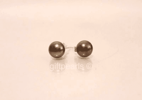 Small (5mm) black pearl studs grey tone on solid 925 Sterling silver posts