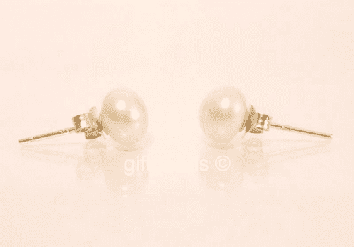 Small (5mm) white pearl studs on solid 925 Sterling silver posts
