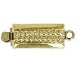 Sterling silver box clasp with a gold plating.