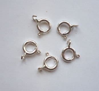 Sterling silver spring-wheel (bolt-ring) clasp 8mm