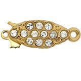 Traditional Oval Fish-Hook Pearl Catch Gold