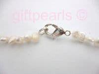 White and grey baroque pearl necklace