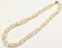 White Baroque Pearls with Champagne Crystals