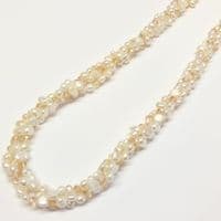 White Baroque Pearls with Champagne Crystals