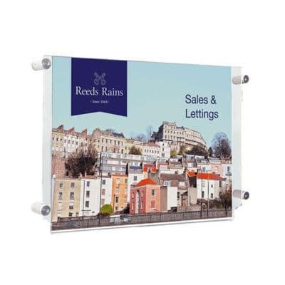 Acrylic Poster Holder Kit with Side Grips: A4 Landscape