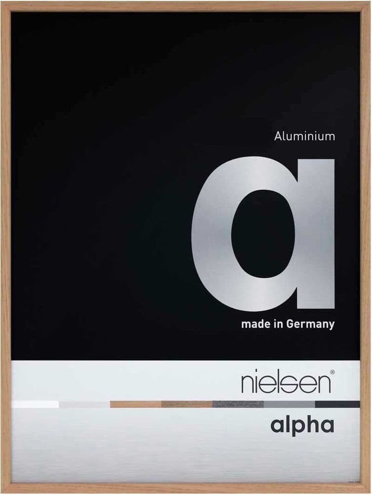 Alpha Metal Picture Frame Slim Profile Oak 50x70cm