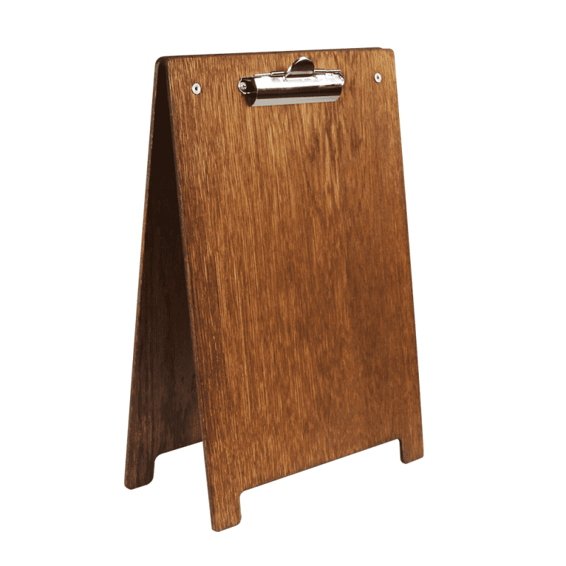 FreeStanding Wooden AFrame Clipboard Poster Holder A5 Portrait Dark Oak