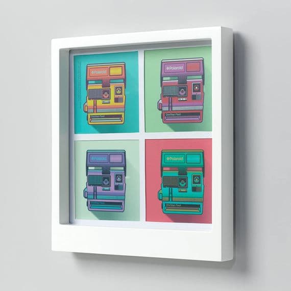 Polaroid Desk Frame, White,  Montage (4) 4x4