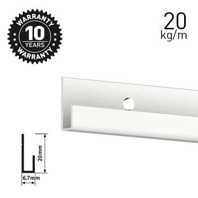 SALE 50% OFF: Pack of 10 J-RAIL STANDARD Picture Hanging Rail, White, 200cm (20kg)