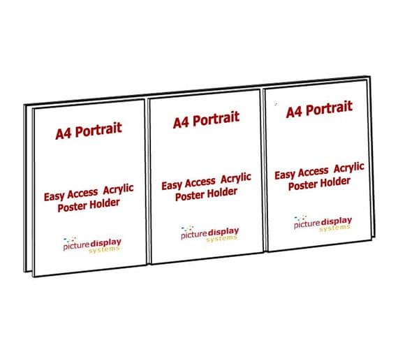 Triple Acrylic Poster Holder: 3 x A4 Portrait