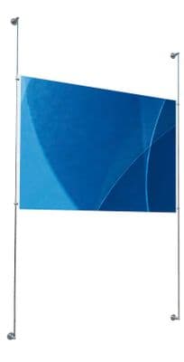 Wall Mounted Cable Poster Display Kit: 1 x A1 Landscape Pockets