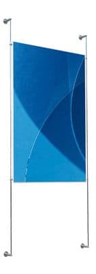 Wall Mounted Cable Poster Display Kit: 1 x A1 Portrait Pockets