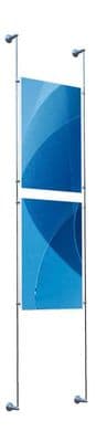 Wall Mounted Cable Poster Display Kit: 2 x A3 Portrait Pockets