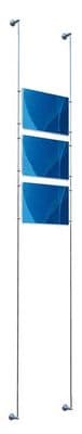 Wall Mounted Cable Poster Display Kit: 3 x A4 Landscape Pockets