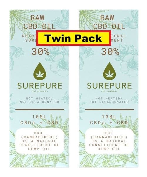 CBD Oil 30% (3000mg) 10ml Surepure TWINPACK with Free Delivery